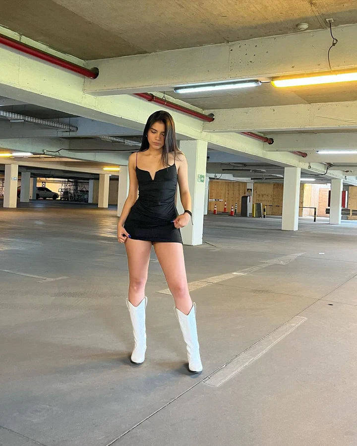 Gaiia Black Asthetic Dress - Black