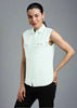 Women Pocket Stone Sleeveless Shirt