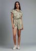 Women Playsuits with Waist Tie-Up