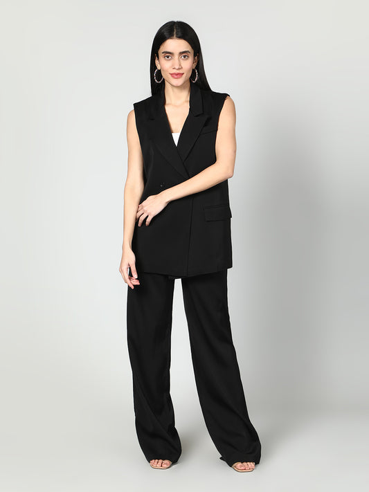 Sleevless Blazer and Trouser Set