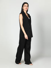 Sleevless Blazer and Trouser Set