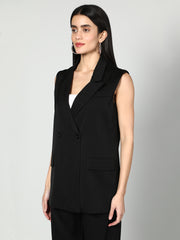 Sleevless Blazer and Trouser Set
