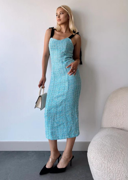 Gaiia Tweed Midi Dress