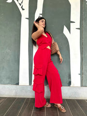 ROSE HALTER NECK  CO-ORD SET