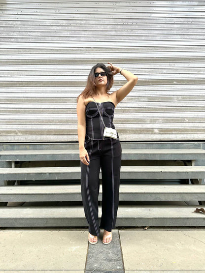 Gaiia Black Corset Co-Ord Set - Black