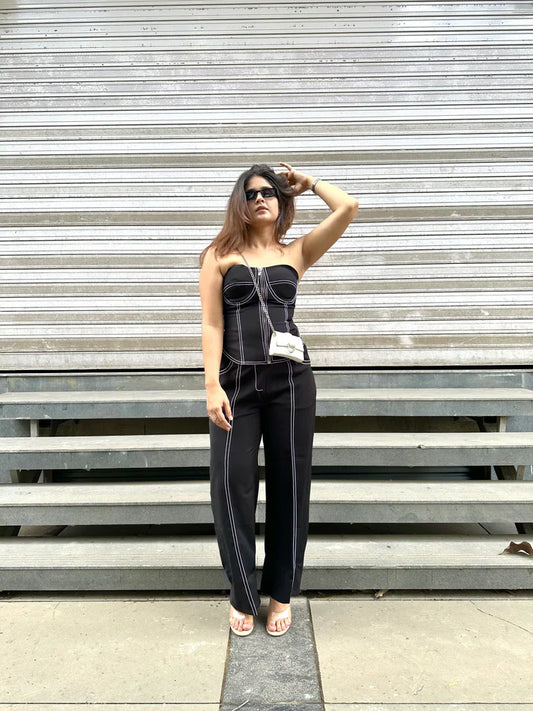 Gaiia Black Corset Co-Ord Set - Black