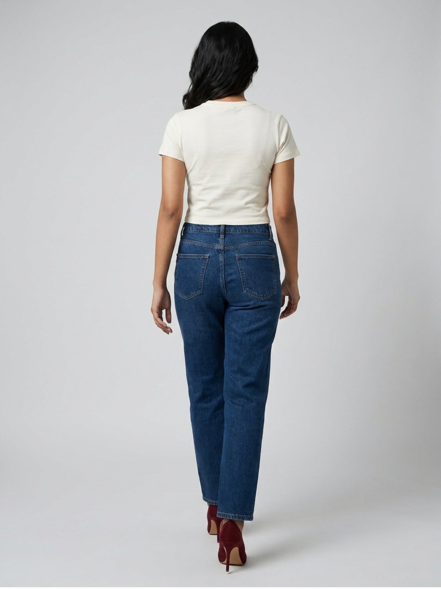 White Solid Cotton Crop Top