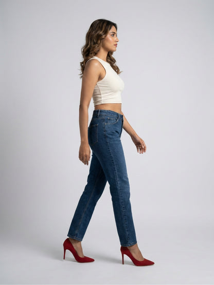 White Solid Cotton Tank Top