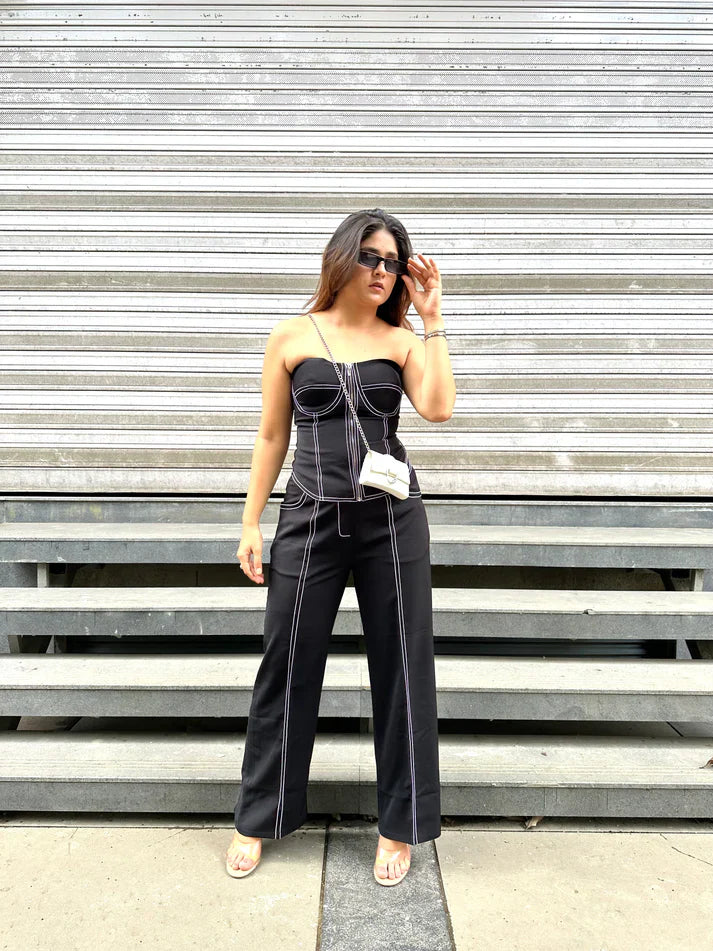 Gaiia Black Corset Co-Ord Set - Black