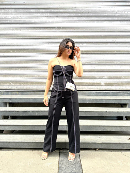 Gaiia Black Corset Co-Ord Set - Black