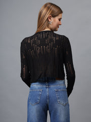 Gaiia Self Design Long Sleeve Top With Button