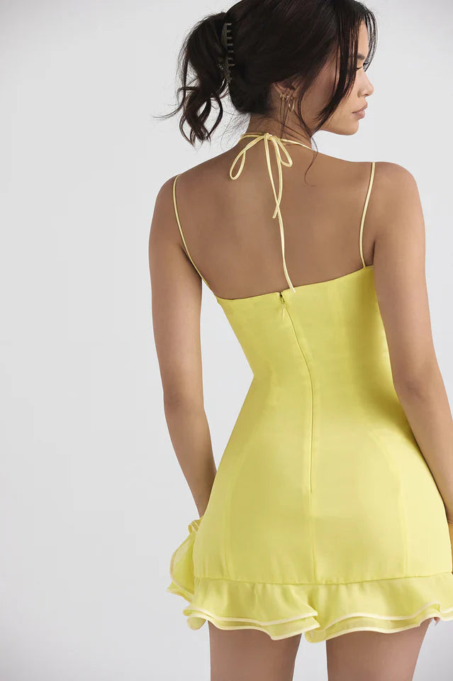 Gaiia Aster Cowl Neck Dress - Yellow