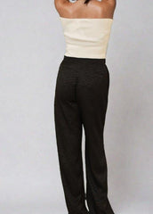 Gaiia Fitted Tube Top With Flower - Black