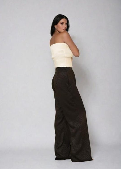 Gaiia Fitted Tube Top With Flower - Black