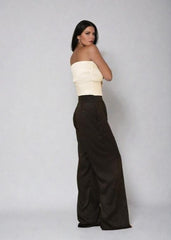 Gaiia Fitted Tube Top With Flower - Black