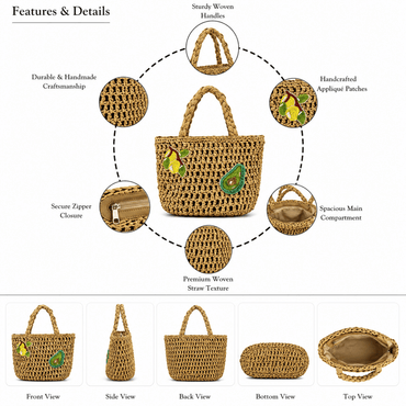 Avocado Grove Beaded Handwoven Mini Tote - GAIIA