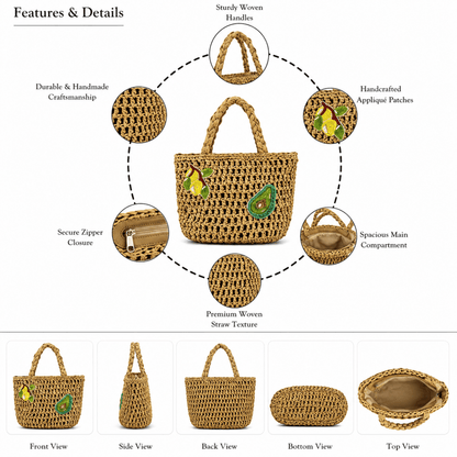 Avocado Grove Beaded Handwoven Mini Tote - GAIIA