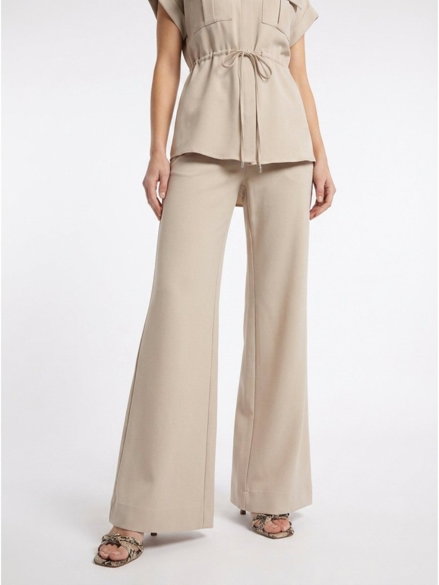 Beige Solid Satin Co - Ord Set - GAIIA