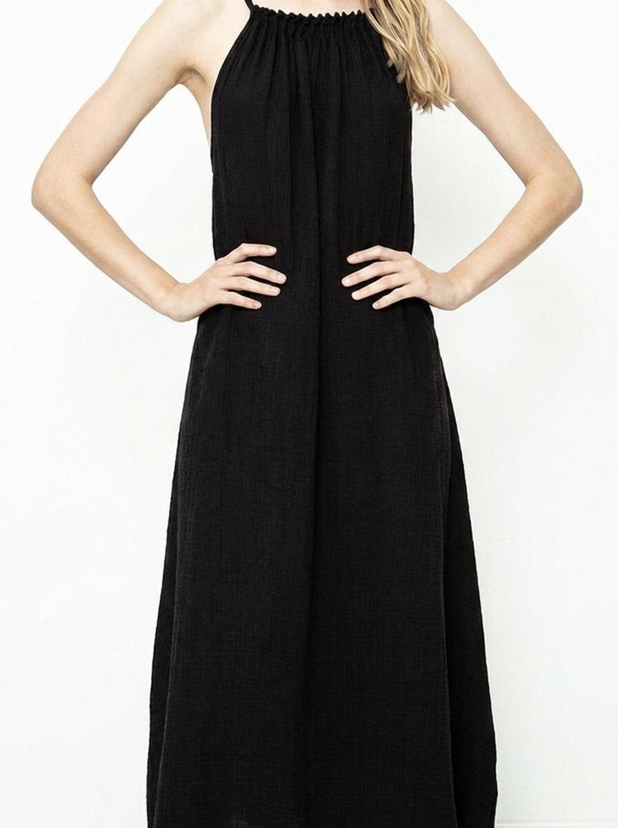 Boho Pearl Backless Flowy Dress- GAIIA