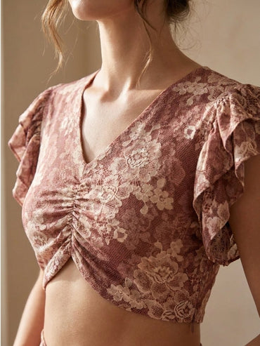 Brown Cotton Floral Printed Co - Ord Set - GAIIA