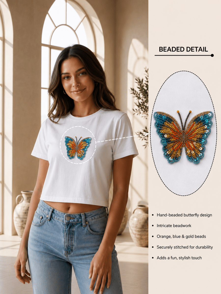 ButterFly Embellished T-shirt - GAIIA