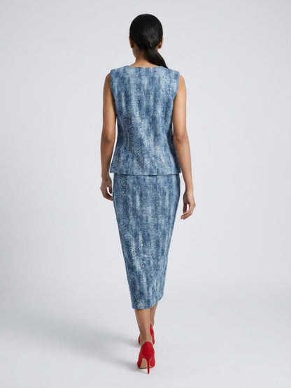 Dark Blue Embellished Blazer Co - Ord Set - GAIIA