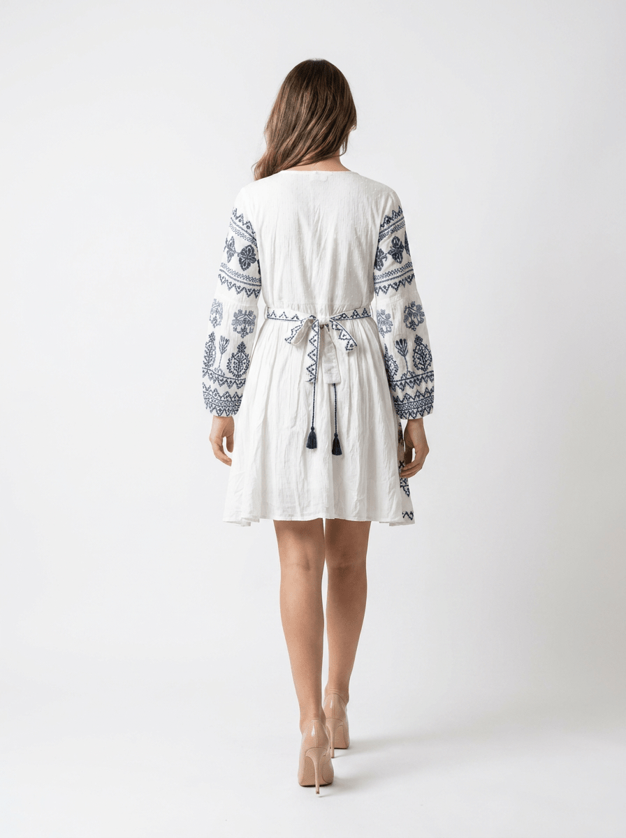 Embroidered Fit & Flare Dress - GAIIA