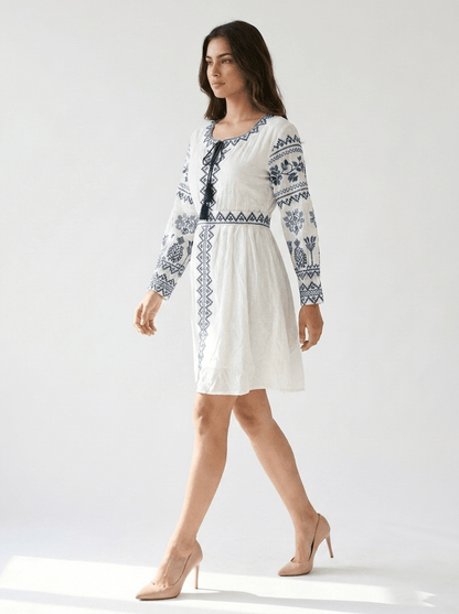 Embroidered Fit & Flare Dress - GAIIA