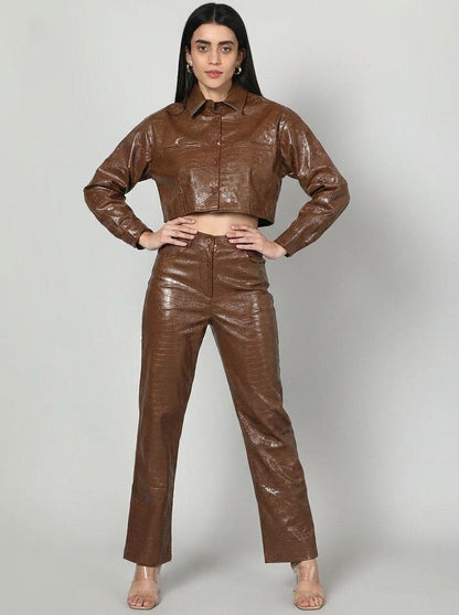Gaiia Croc Leather Co-Ord Set . - GAIIA