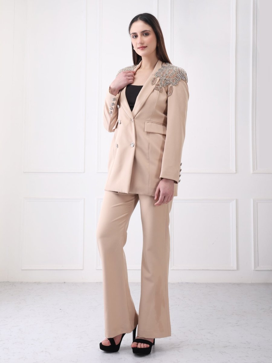 Gaiia Double Breasted Sequin Partywear Co - Ord Blazer Set - GAIIA