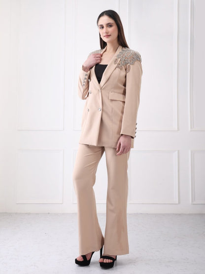 Gaiia Double Breasted Sequin Partywear Co - Ord Blazer Set - GAIIA