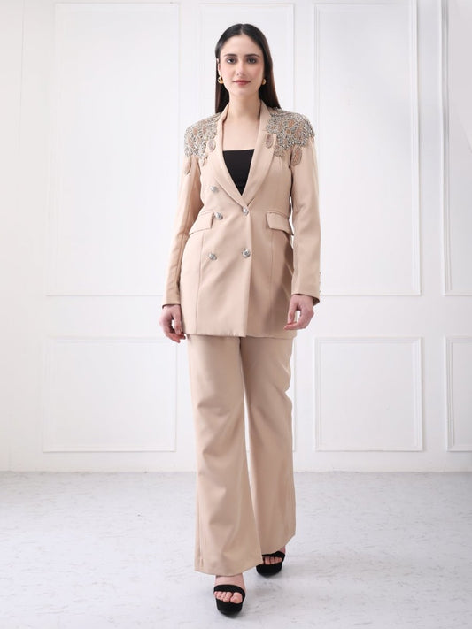 Gaiia Double Breasted Sequin Partywear Co - Ord Blazer Set - GAIIA