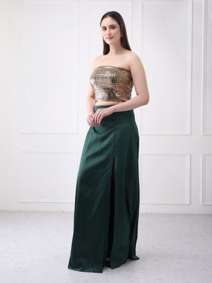 Gaiia Embellished Bustier With Maxi Skirt Co - Ord Set - GAIIA