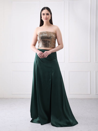 Gaiia Embellished Bustier With Maxi Skirt Co - Ord Set - GAIIA