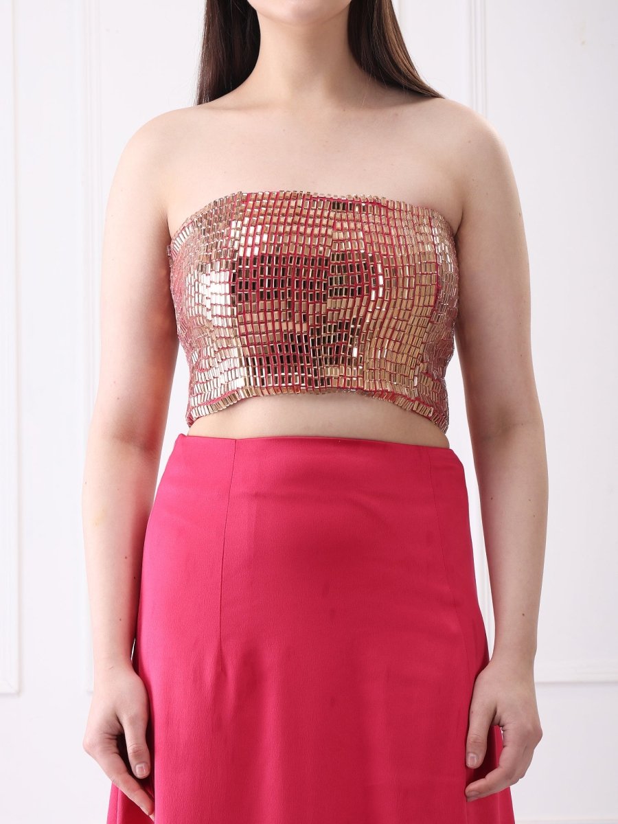 Gaiia Embellished Bustier With Maxi Skirt Co - Ord Set - GAIIA