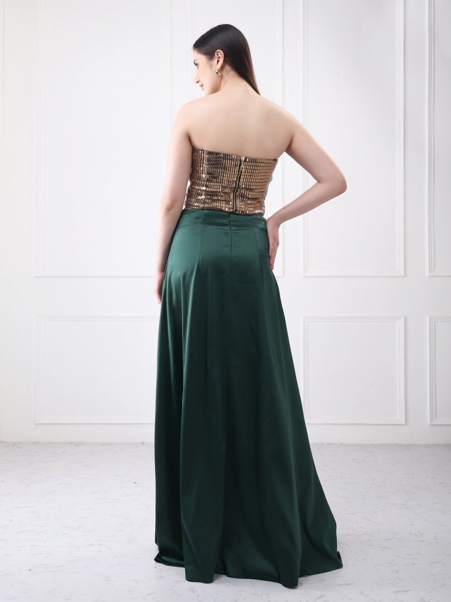 Gaiia Embellished Bustier With Maxi Skirt Co - Ord Set - GAIIA