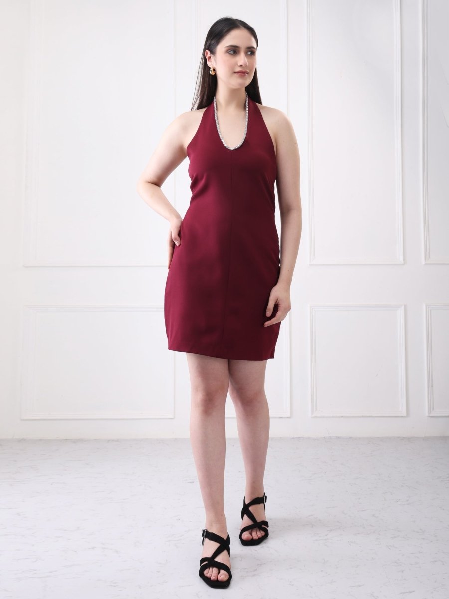 Gaiia Embellished V - Neck Bodycon Mini Dress - GAIIA