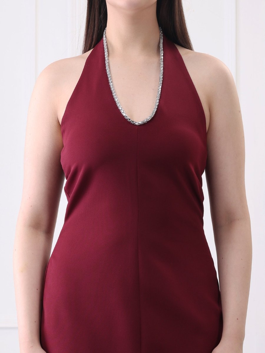 Gaiia Embellished V - Neck Bodycon Mini Dress - GAIIA