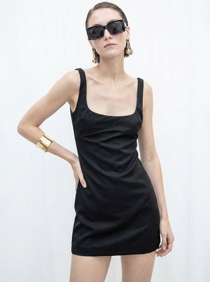 Gaiia Fitted Square-Neck Dress - GAIIA