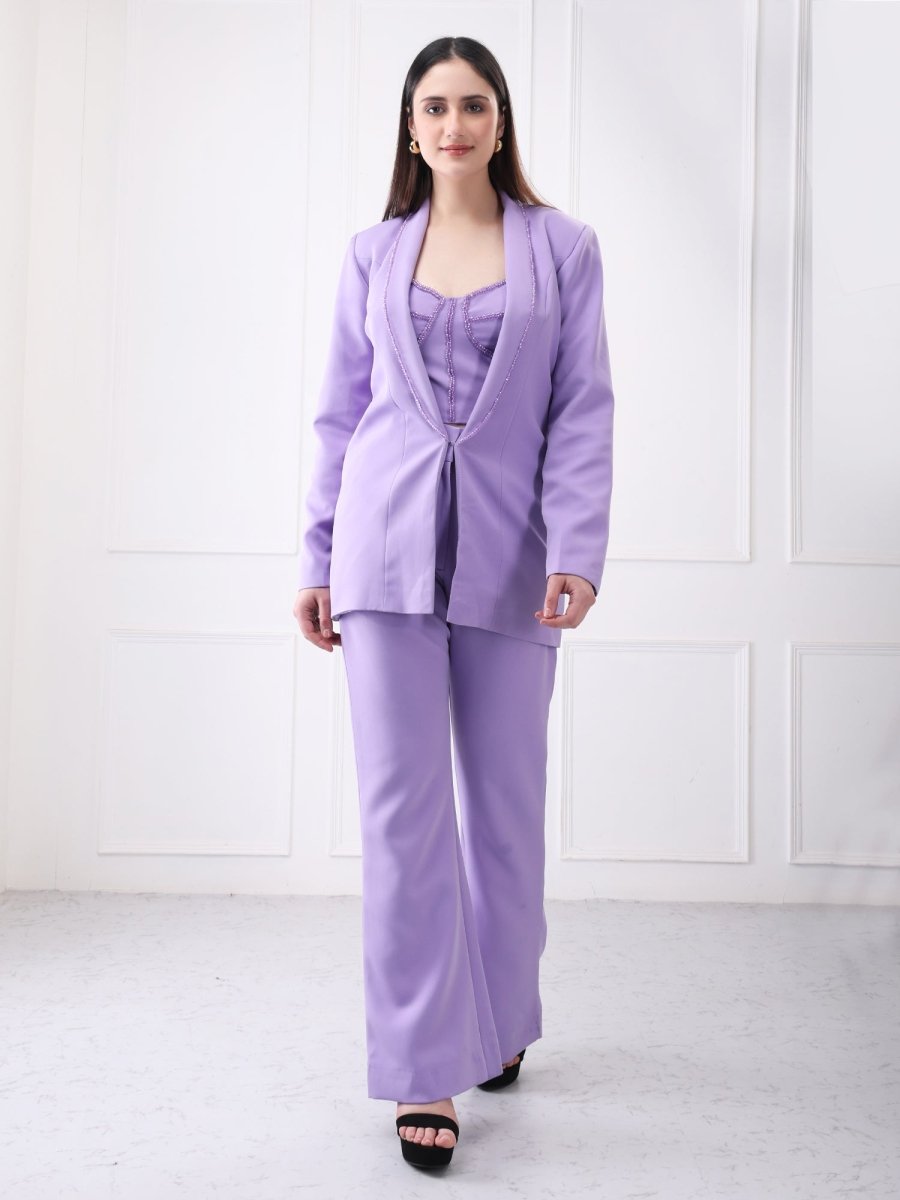 Gaiia Single Breasted Embellished Co - Ord Blazer Set - GAIIA