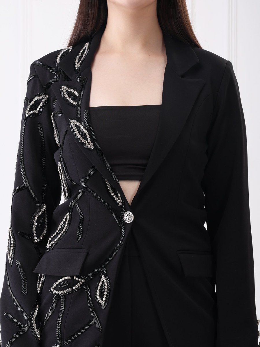 Gaiia Single Breasted Sequin Partywear Co - Ord Blazer Set - GAIIA