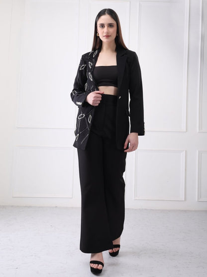 Gaiia Single Breasted Sequin Partywear Co - Ord Blazer Set - GAIIA