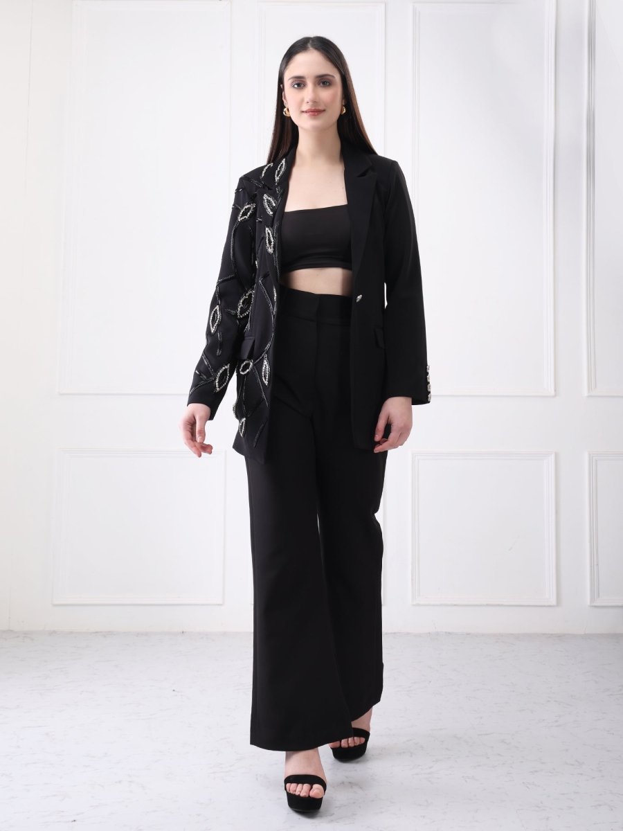 Gaiia Single Breasted Sequin Partywear Co - Ord Blazer Set - GAIIA