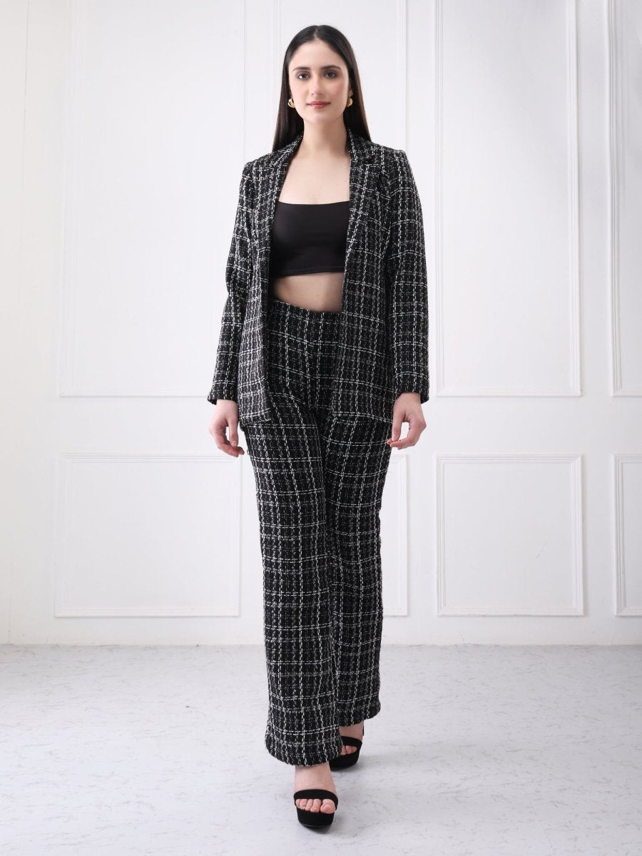 Gaiia Tweed Pant With Bustier Co - Ord Set - GAIIA