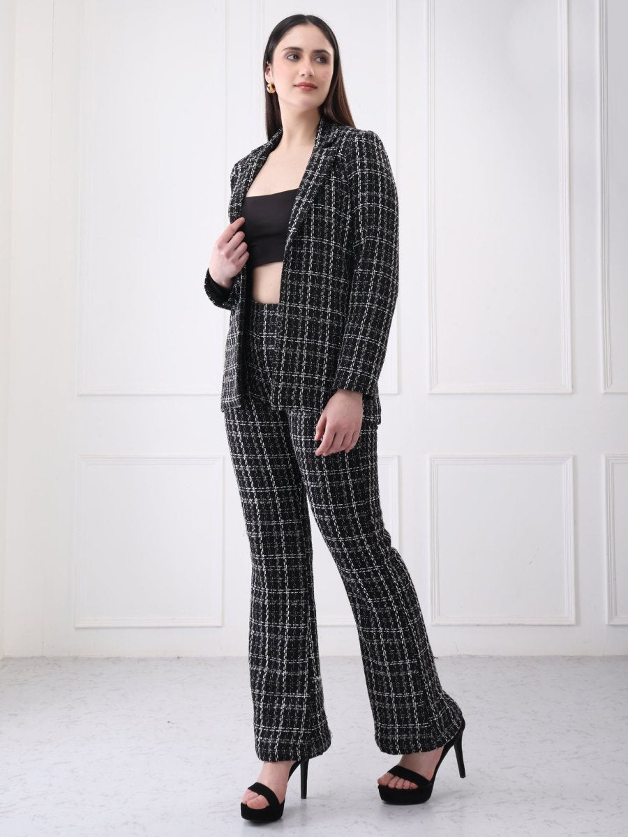 Gaiia Tweed Pant With Bustier Co - Ord Set - GAIIA