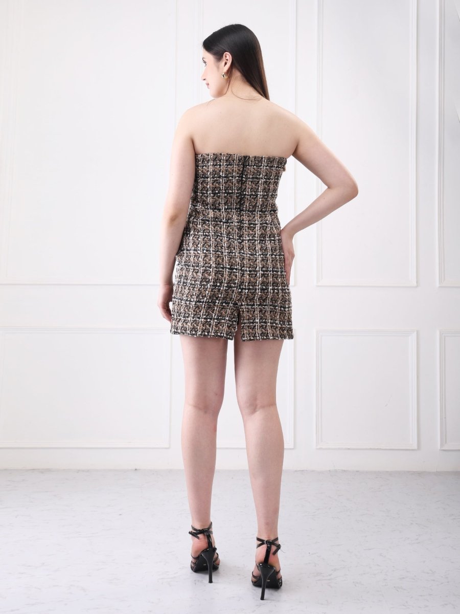 Gaiia Tweed Strapless Mini Dress - GAIIA