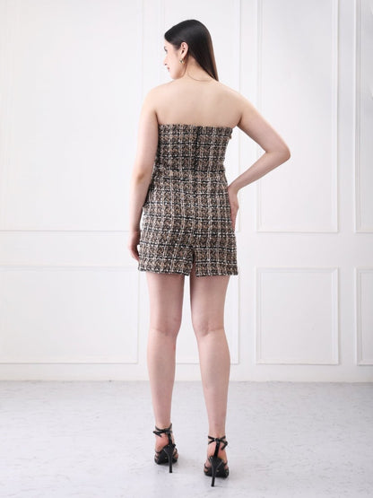 Gaiia Tweed Strapless Mini Dress - GAIIA