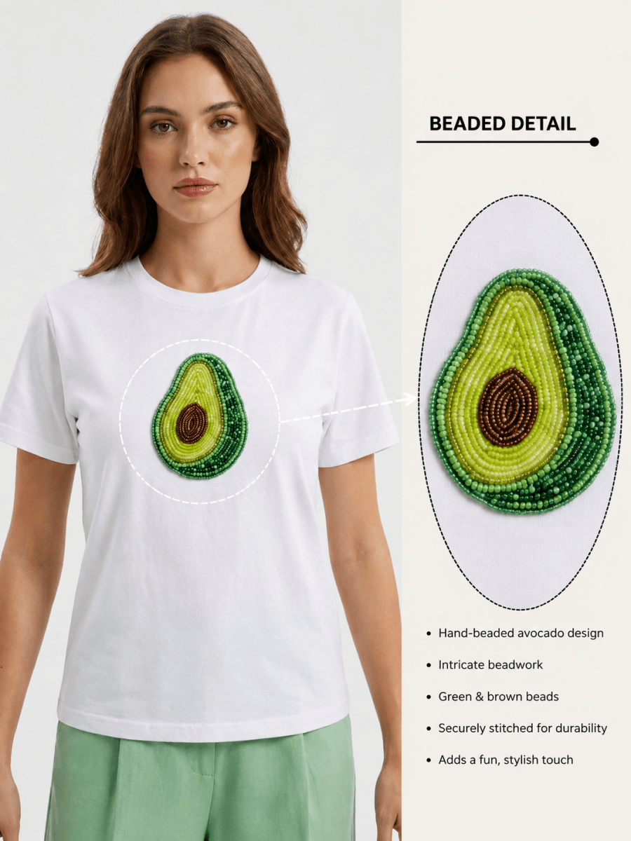 Green Avocado Beaded Top - GAIIA - GAIIA
