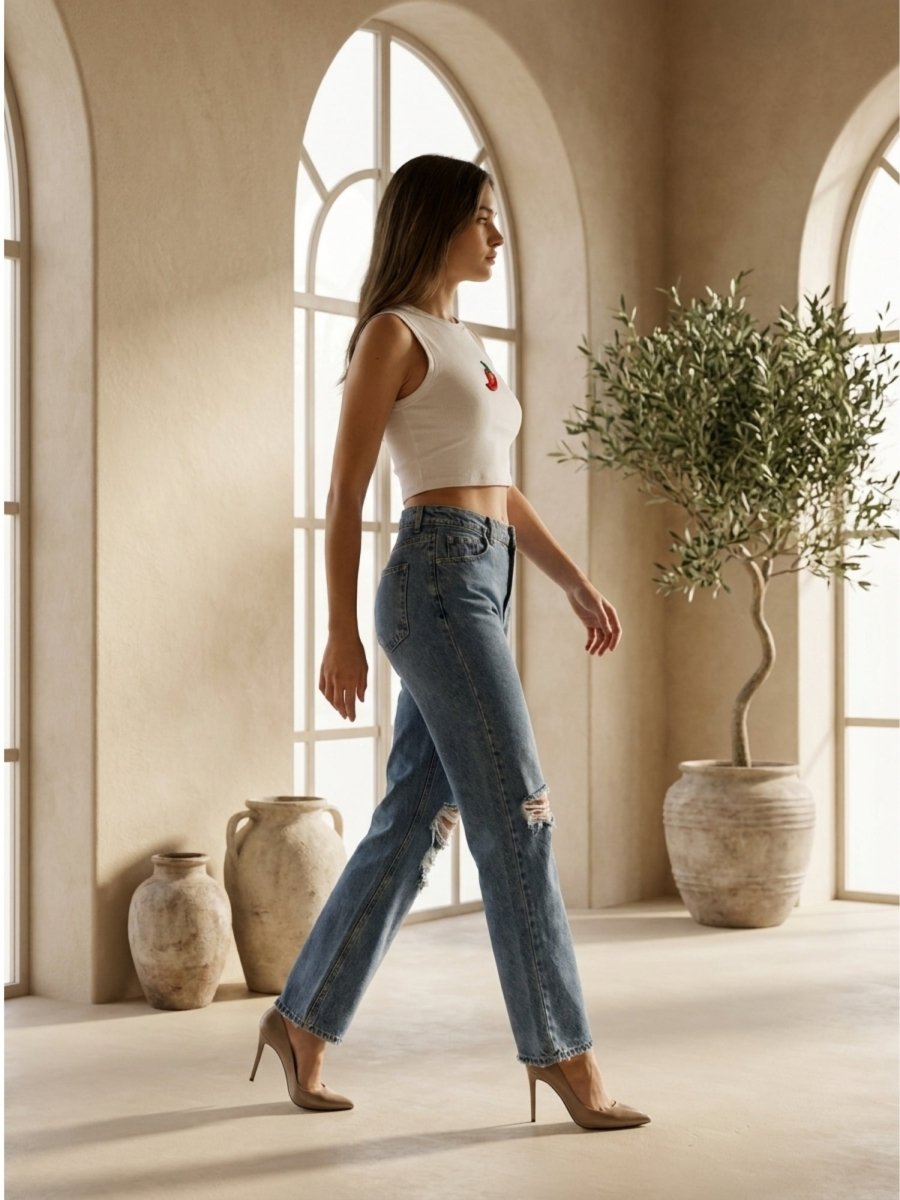 Hand Beaded Chilli Cotton Tank Top - GAIIA