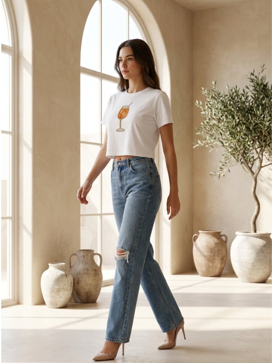 Hand Beaded Cocktail Beaded Crop Top - GAIIA